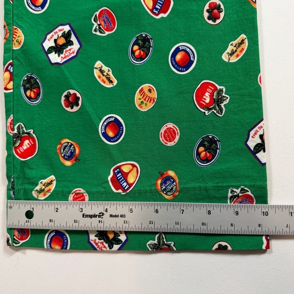 Anthropologie Maeve Colette Fruit Print Cropped Wide Leg Pants Green Size 28 NWT - Picture 8 of 15